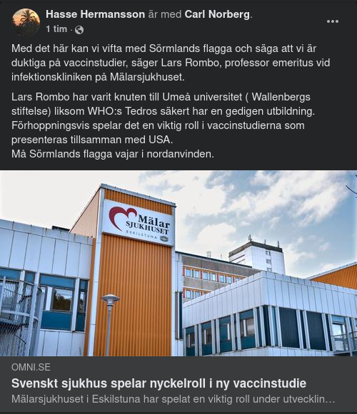 Sörmländsk Vaccinstudienyckelroll