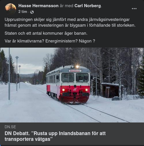 Inlandsbaneupprustning För Vätgastransport
