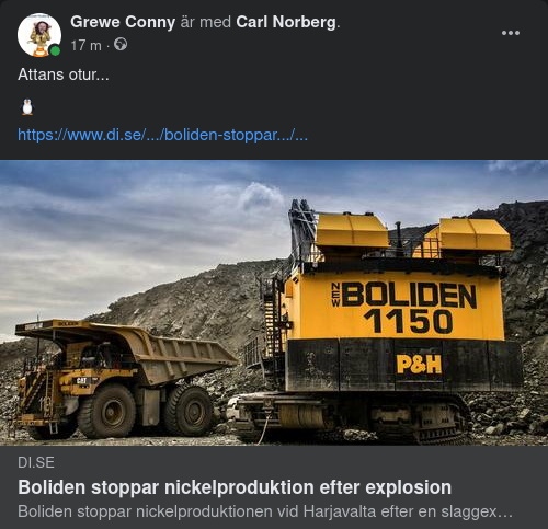 Stopp För Boliden Efter Explosion