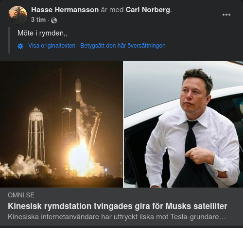 Kinesisk Rymdilska Mot Musk