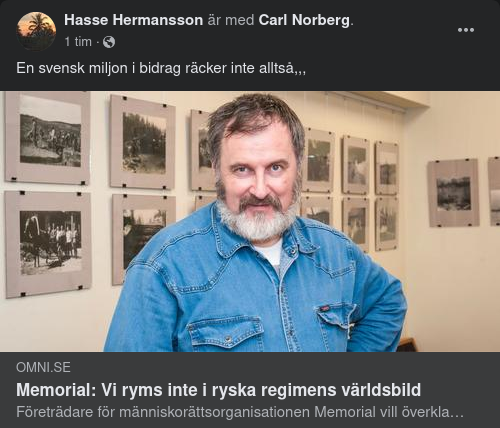 Memorial Utan Världsbildsutrymme Hos Ryska Regimen