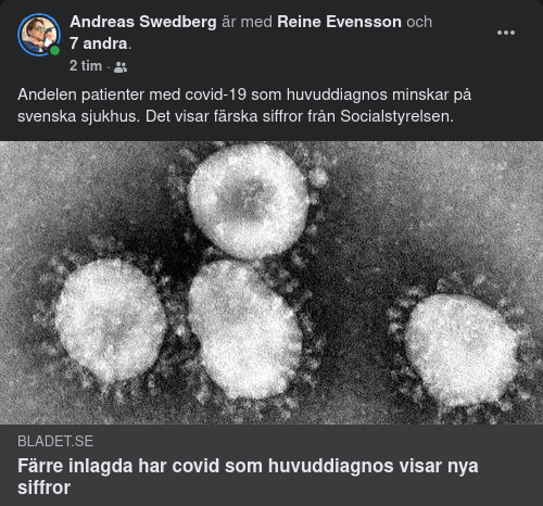 Sjunkande Covidiotisiffror