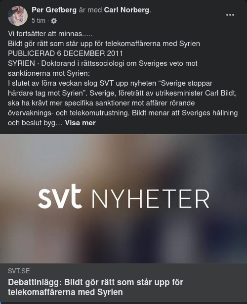 Bildt & Syriska Telekomaffärer