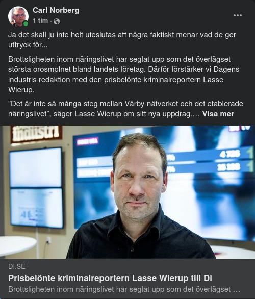 Kriminalreportern Lasse Wierup Förstärker DI