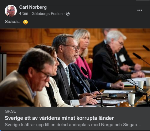 Ett Av Världens Minst Korrumperade Länder...