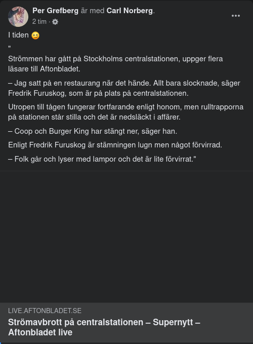 Centralstationsströmavbrott