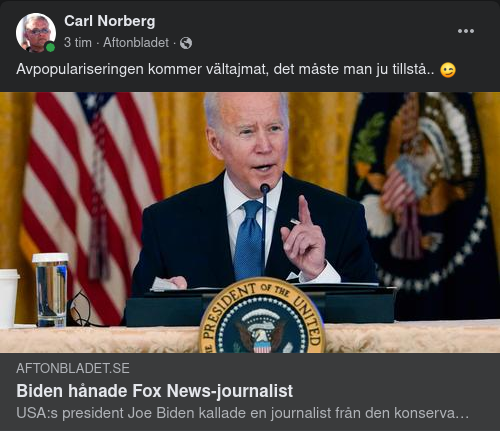 Biden Avpopulariserar Sig