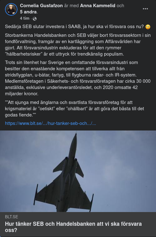 Banker & Försvarsindustri