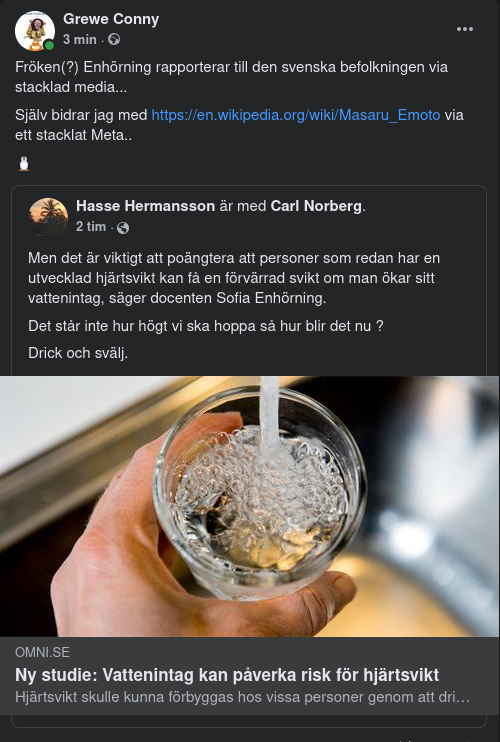 Enhörning Om Hjärtsviktande Vattenintag