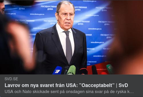 Oacceptabelt Svar För Ryssland