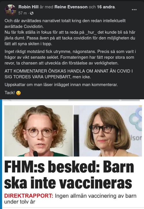Ingen Covidiotivaxxning För Barn