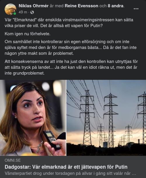 Dagostar Om Putins Elmarknadsjättevapen