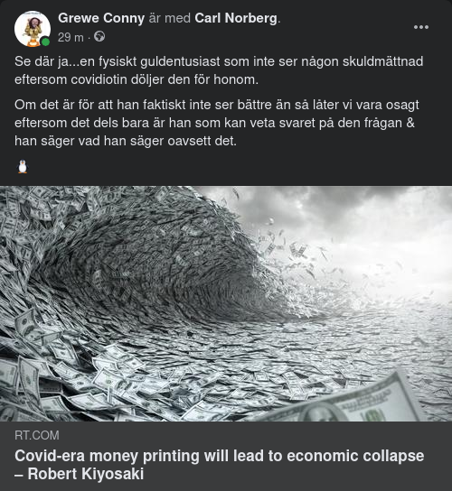 Covidiotikollapsad Skuldmättnad