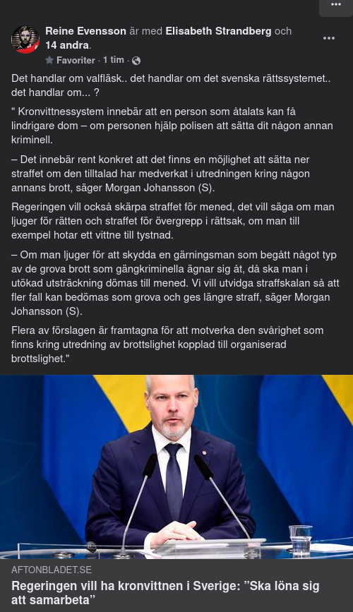 Svenska Kronvittnen Regeringsönskade