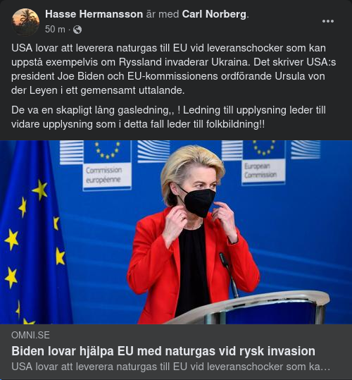 Amerikanskt Naturgaslöfte Till EU