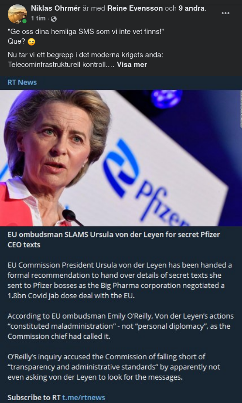 Begärd Redovisning Av Hemliga SMS