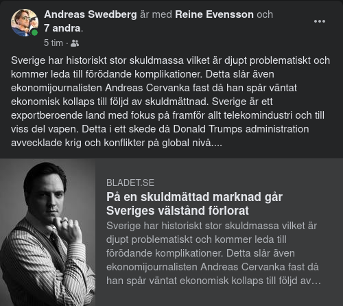 Sverige & Skuldmättnaden