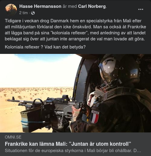 Okontrollerbar Junta I Mali För Frankrike