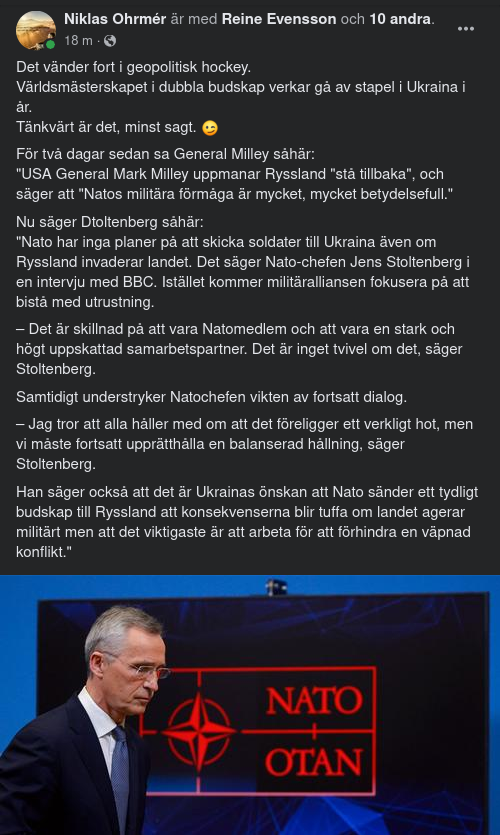 Stoltenberg Utan Planer På NATO-Soldater I Ukraina