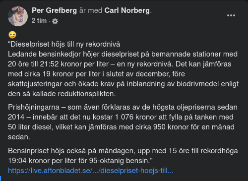 Nya Dieselprisrekord