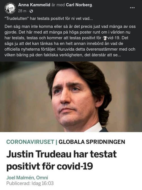 Trudelutten Covidiotipositiv