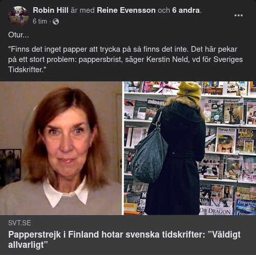 Pappersbristhotade Svenska Tidskrifter