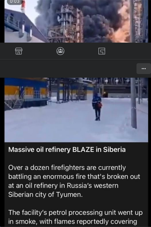 Brinnande Oljeraffinaderi I Sibirien