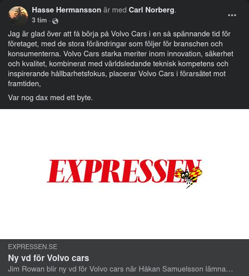 Ny VD För Volvo Cars