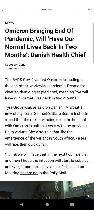 Dansk Covidiotislutförutsägelse