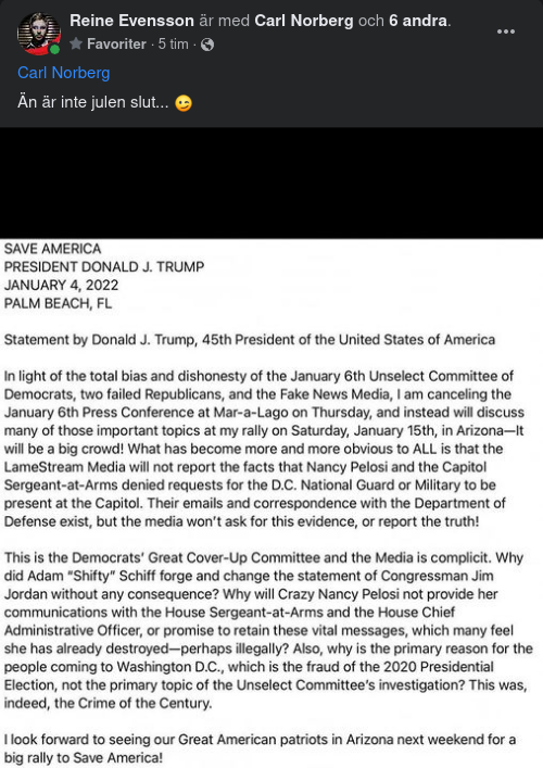 Trump Flyttar Fram Tal