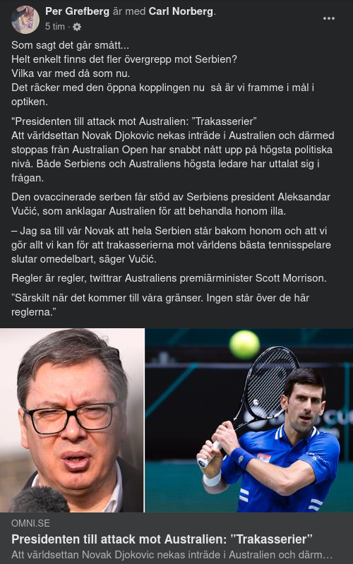 Serbien, Australien & Vaxxad Tennispolitik
