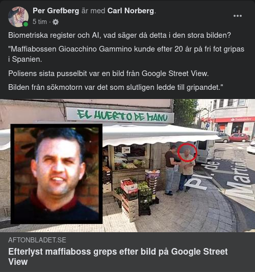 Biometriskt Registrerad & Upptäckt