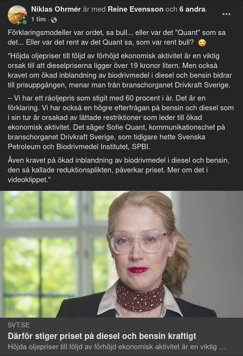 Quant Förklarar Bränslepriser