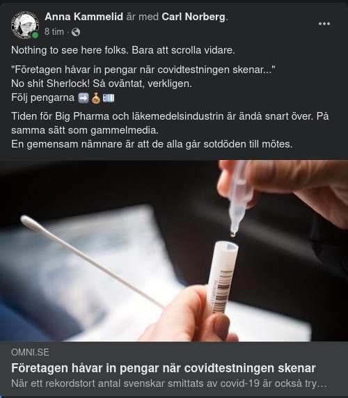 Förtjänstfullt Covidiotitestande