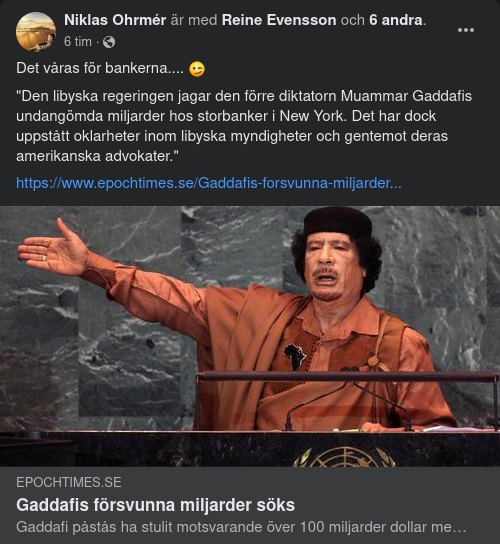 Gaddaffimiljarder Sökes