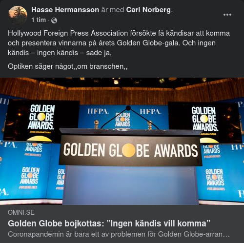 Kändisbojkottad Golden Globe