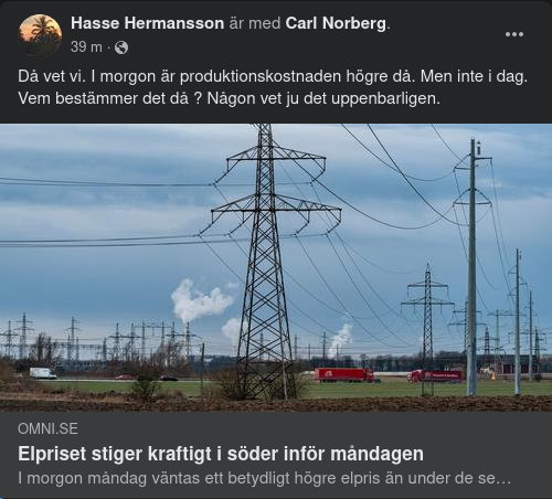 Förväntad Elprishöjning För Morgondagen