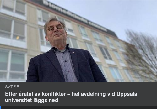 Avdelning Vid Uppsala Universitet Nedlagd
