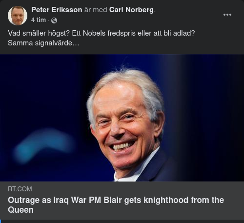 Drottningen Adlar Blair