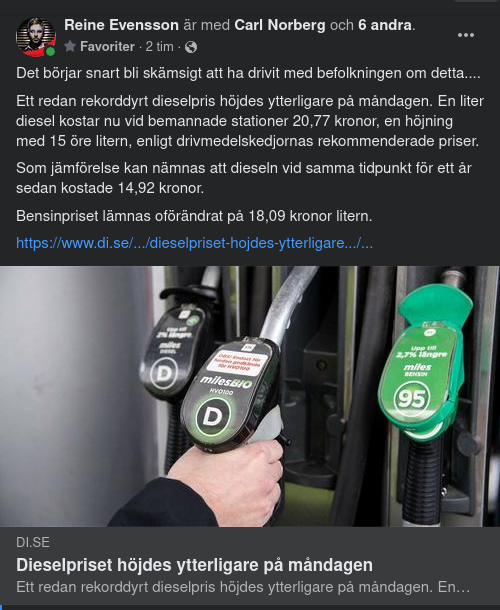 Ytterligt Dyrare Diesel
