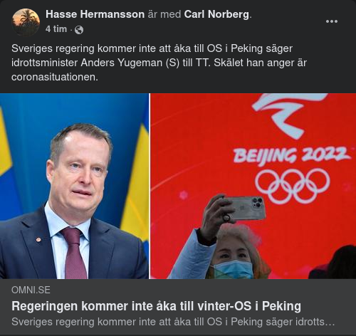 Inget Diplomatiskt Bojkottat Vinter-OS För Regeringen