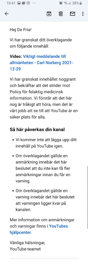 Ospecificerat Youtubesvar