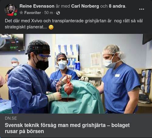 Svensk Teknik & Grishjärtstransplantation