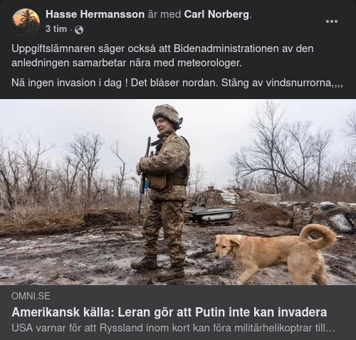 Väderförhindrad Putin