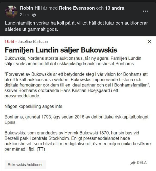 Lundin Säljer Bukowskis