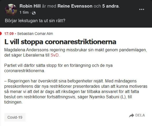L Vill Stoppa Restriktionerna