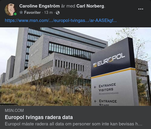 Europol Tvingas Radera Data