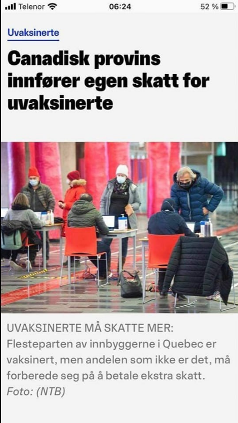 Kanadensisk Extraskatt För Ovaxxade