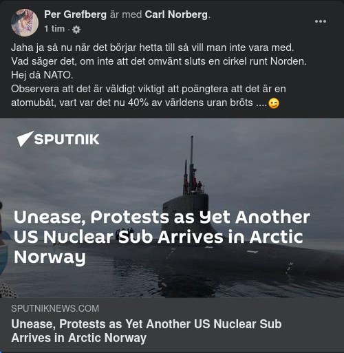 Obekväm Atomubåt I Norge