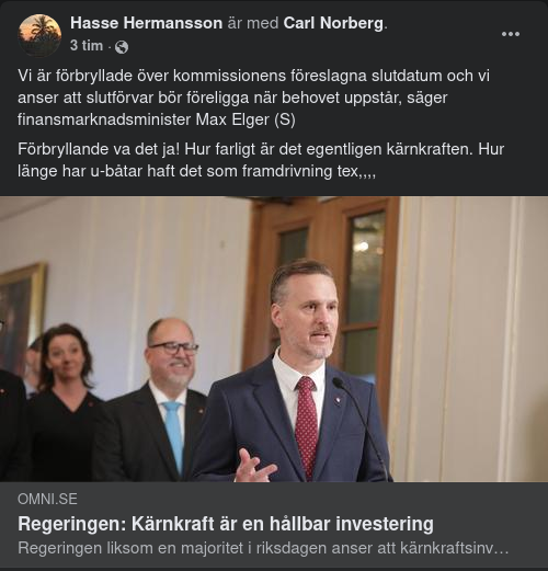Kärnkraftsförbryllad Regering